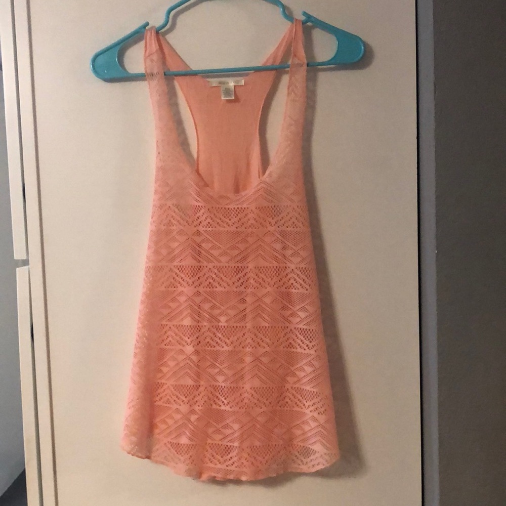 Coral small sheer low cut tank